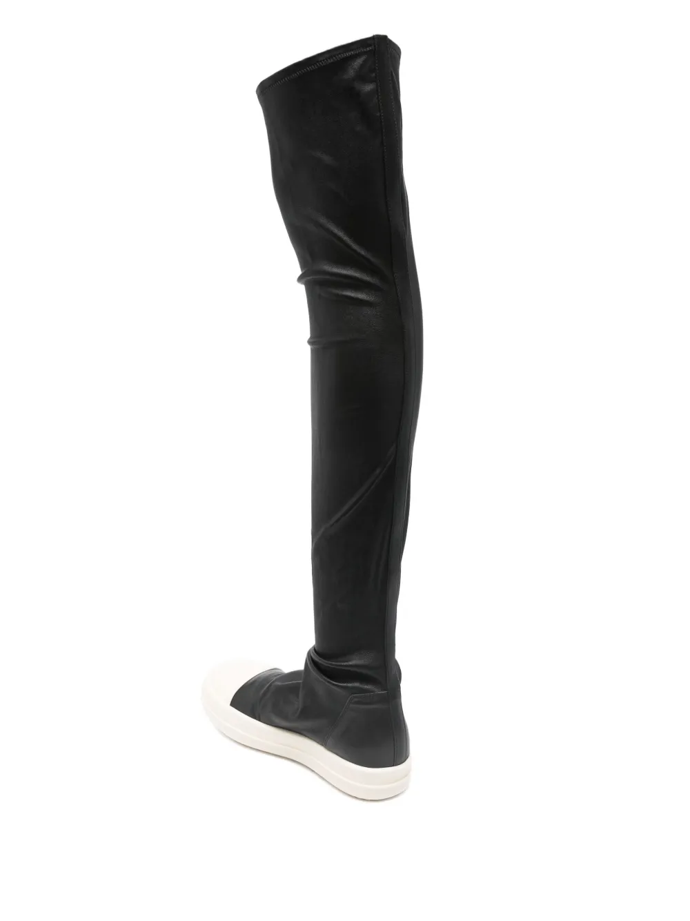 Rick Owens leather over-the-knee sneakers Black