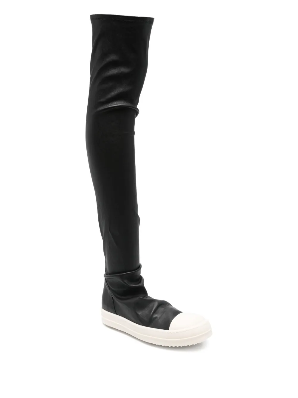 Rick Owens leather over-the-knee sneakers Black