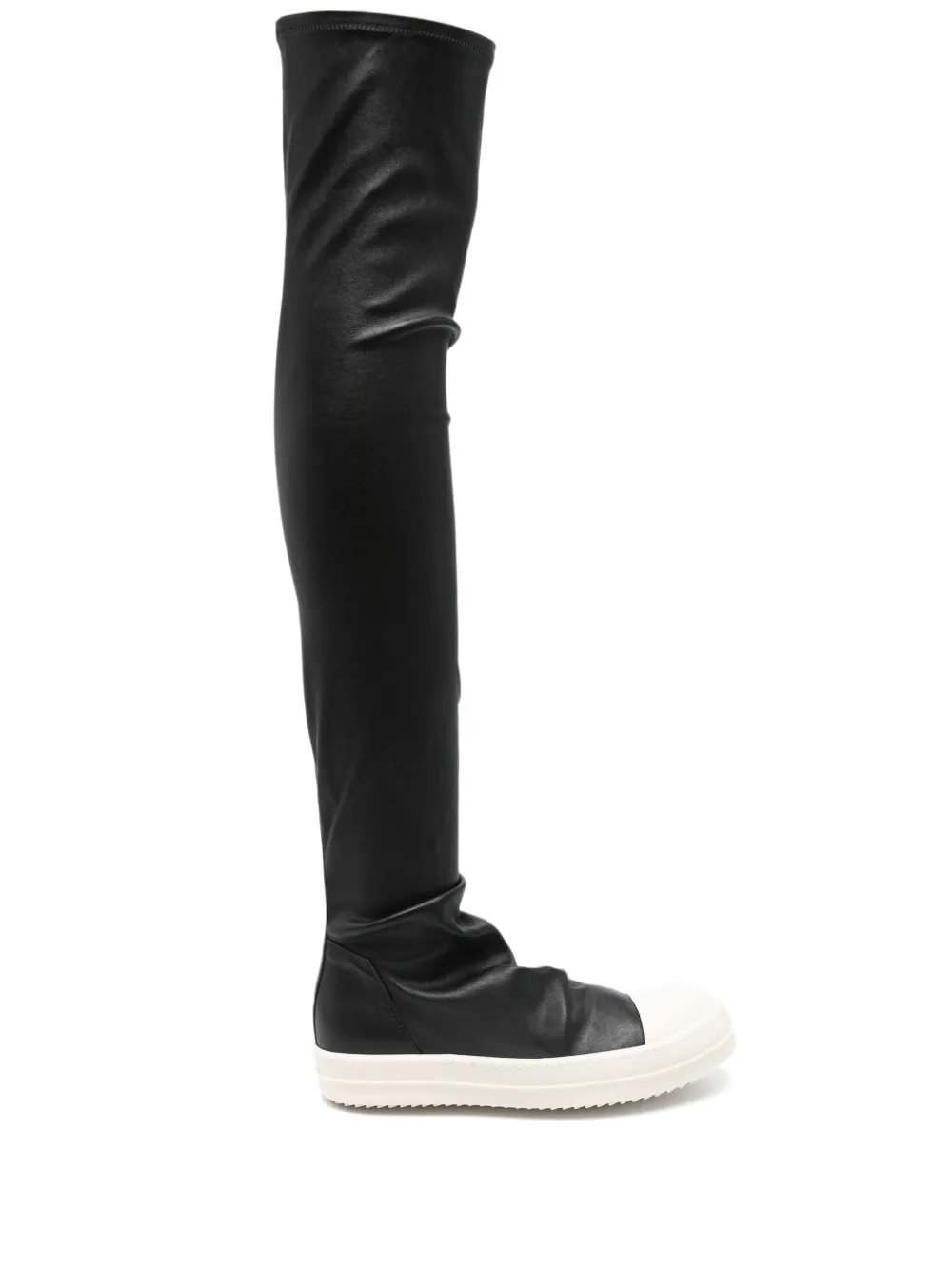 Rick Owens leather over-the-knee sneakers Black