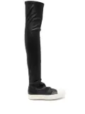 Rick Owens leather over-the-knee sneakers - Black