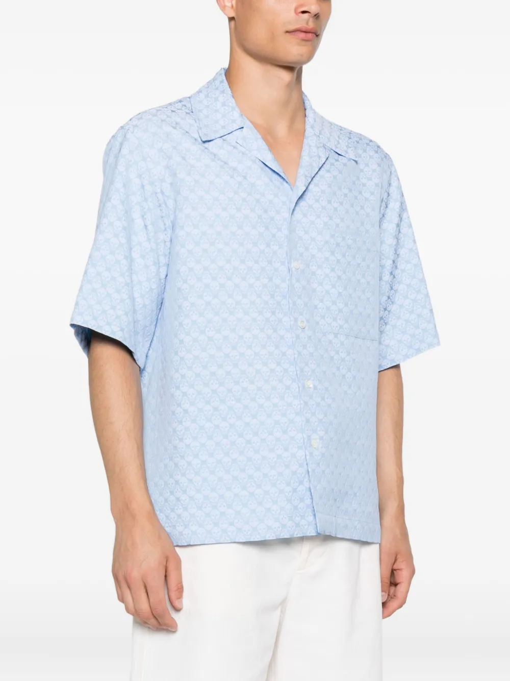 Alexander McQueen Overhemd met print Blauw