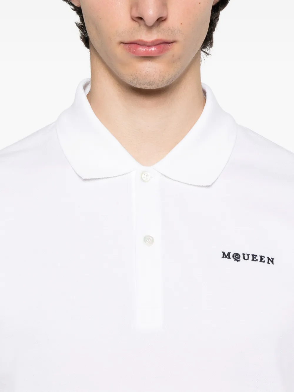 Alexander McQueen Poloshirt met geborduurd logo Wit