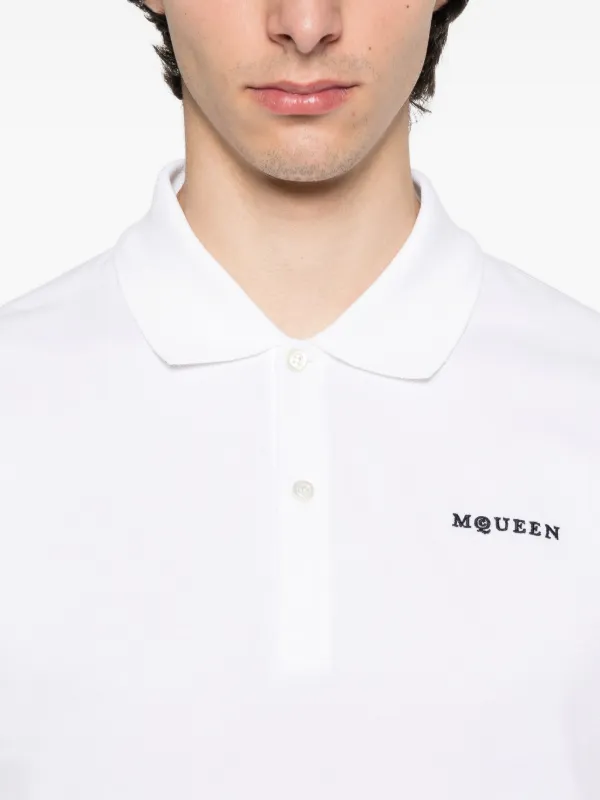 Alexander McQueen logo-embroidered Polo Shirt | White | FARFETCH