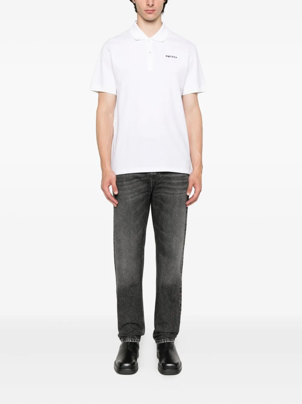 Alexander McQueen Poloshirt met geborduurd logo Wit
