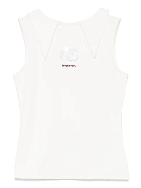 SHUSHU/TONG logo-embroidered top 