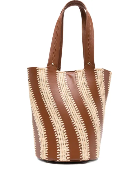 Simkhai Talia raffia-leather bucket bag