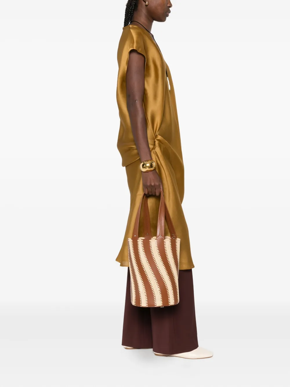 Simkhai Talia raffia-leather bucket bag | Image 2