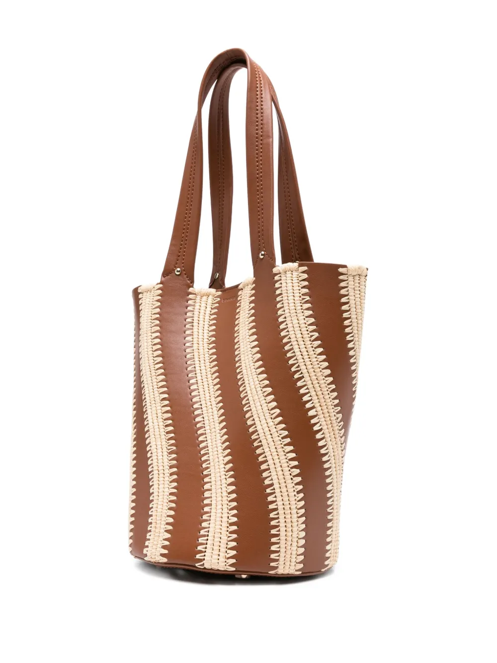 Simkhai Talia bucket-tas van raffia leer Bruin