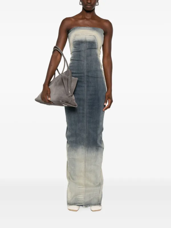 Rick Owens Strapless Denim Dress | Blue | FARFETCH