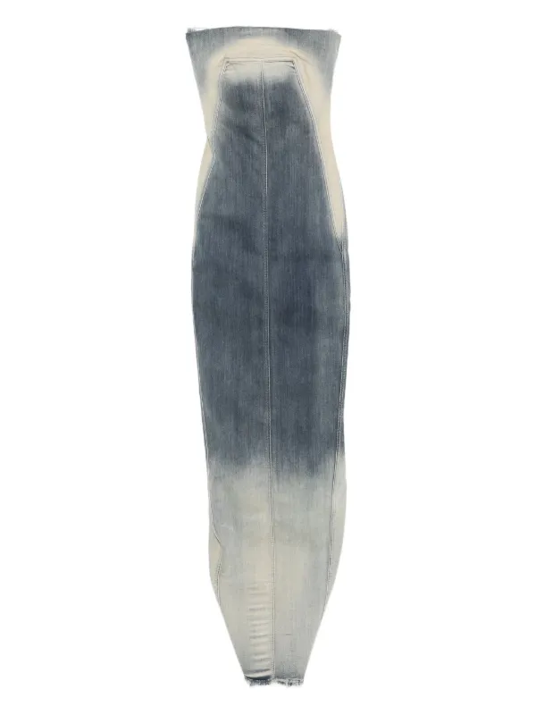 rick owens denim dress Rick Owens: Women's Denim Prong Dress (Dark Dust)