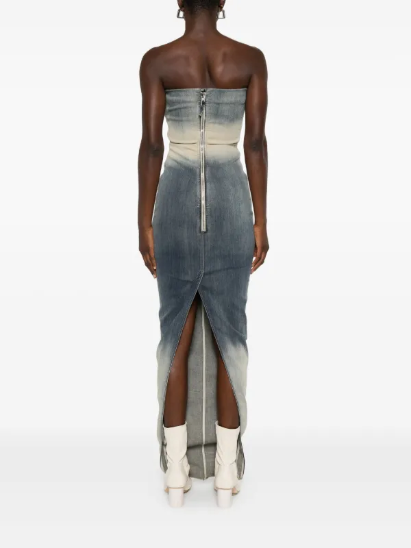 Rick Owens Strapless Denim Dress | Blue | FARFETCH
