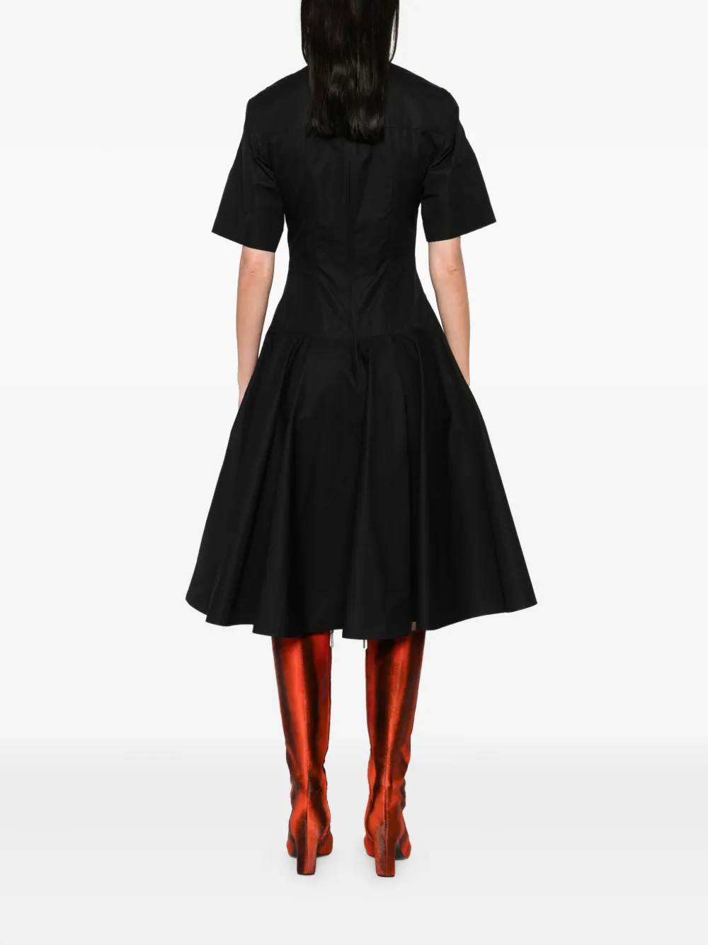 Alexander McQueen Flared midi-jurk Zwart