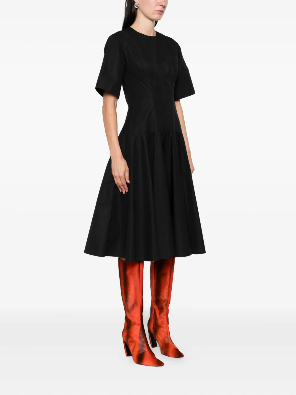 Alexander McQueen Flared midi-jurk Zwart