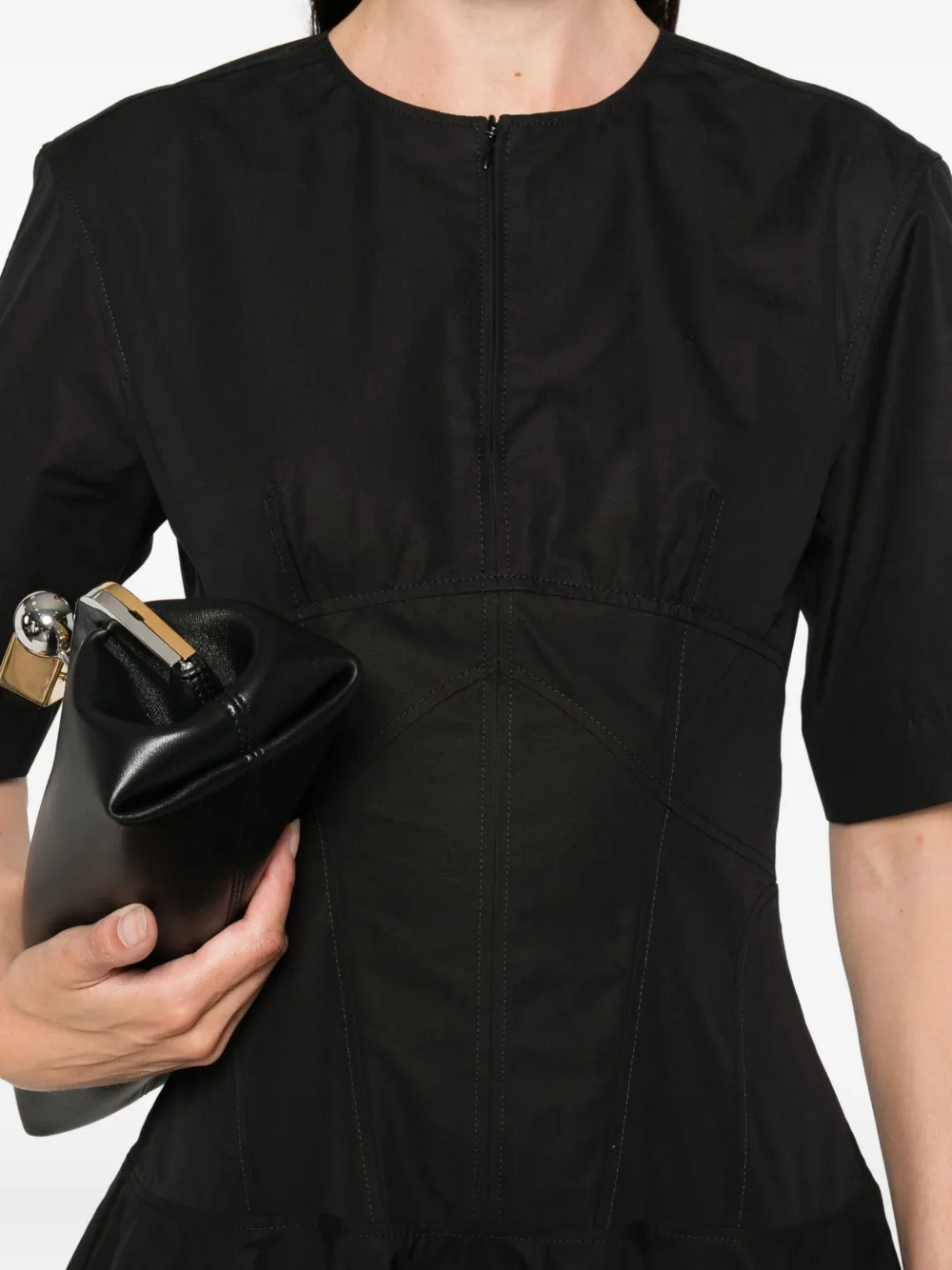 Alexander McQueen Flared midi-jurk Zwart