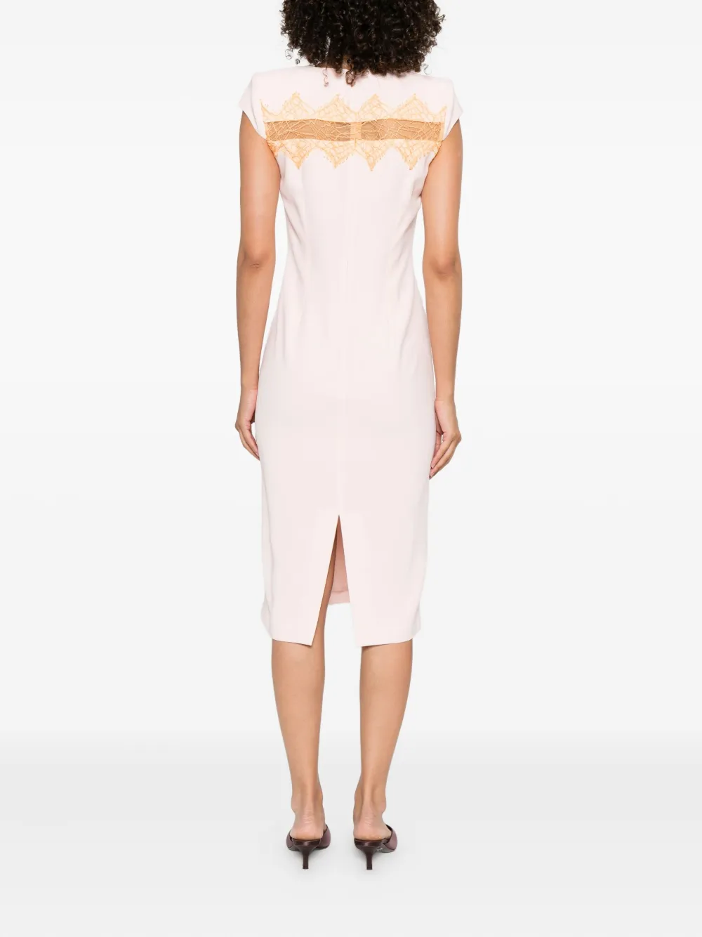 Alexander McQueen Midi-jurk met kanten vlak Roze