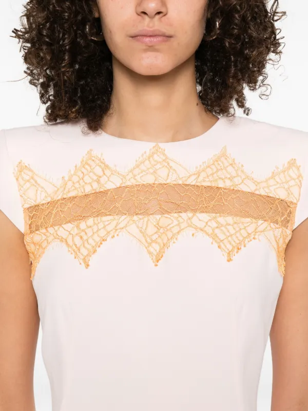 【Alexander McQueen】★lace-insert midi dress Alexander McQueen lace-insert Midi Dress | Pink | FARFETCH