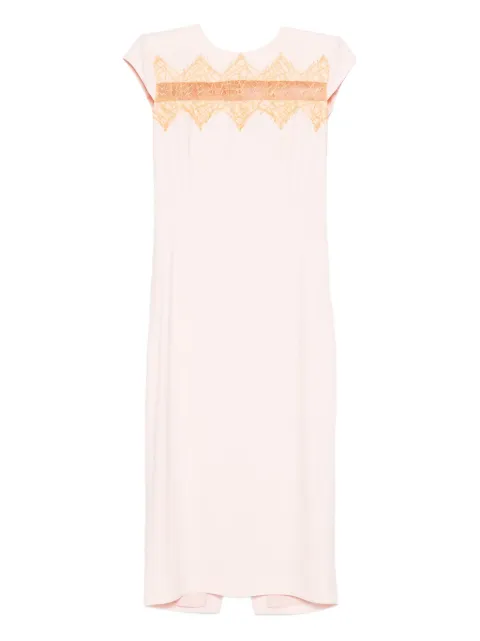 Alexander McQueen lace-insert midi dress 