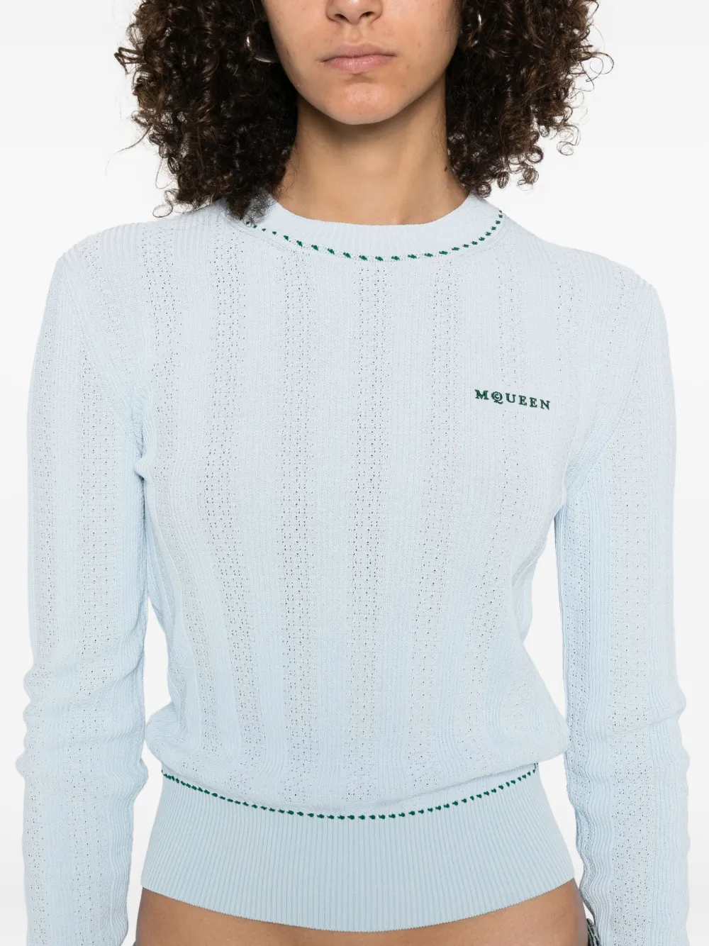 Alexander McQueen Trui met geborduurd logo Blauw