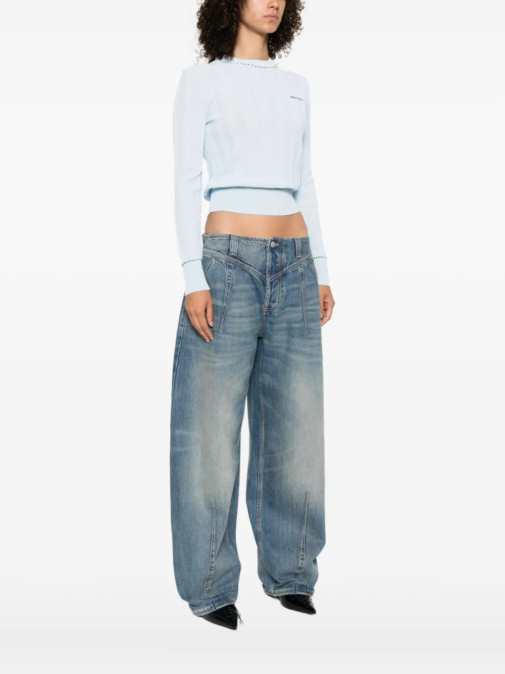 Alexander McQueen Trui met geborduurd logo Blauw