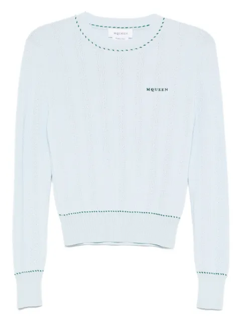 Alexander McQueen 로고 자수 스웨터