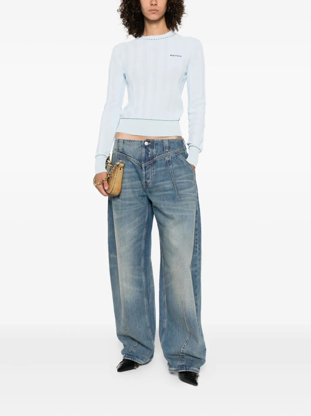 Alexander McQueen Jeans met effect Blauw