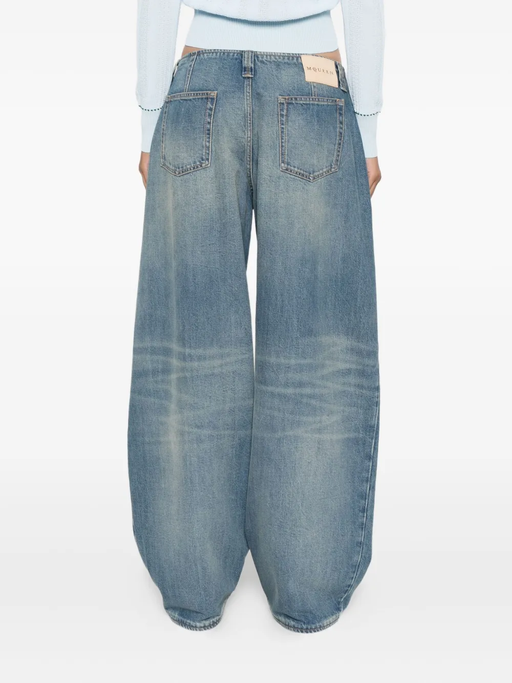 Alexander McQueen Jeans met effect Blauw