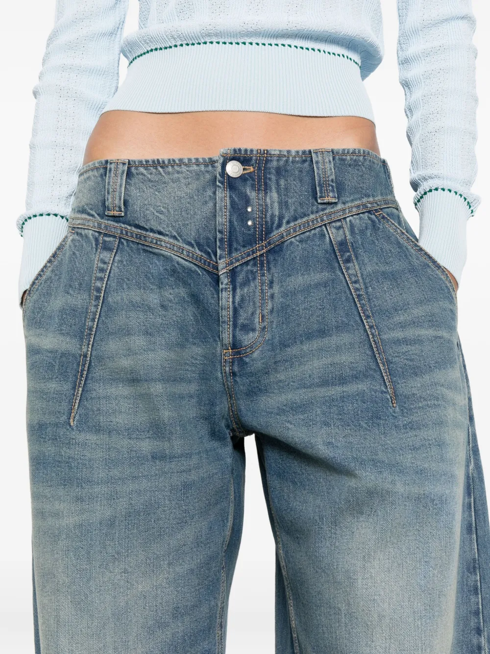 Alexander McQueen Jeans met effect Blauw