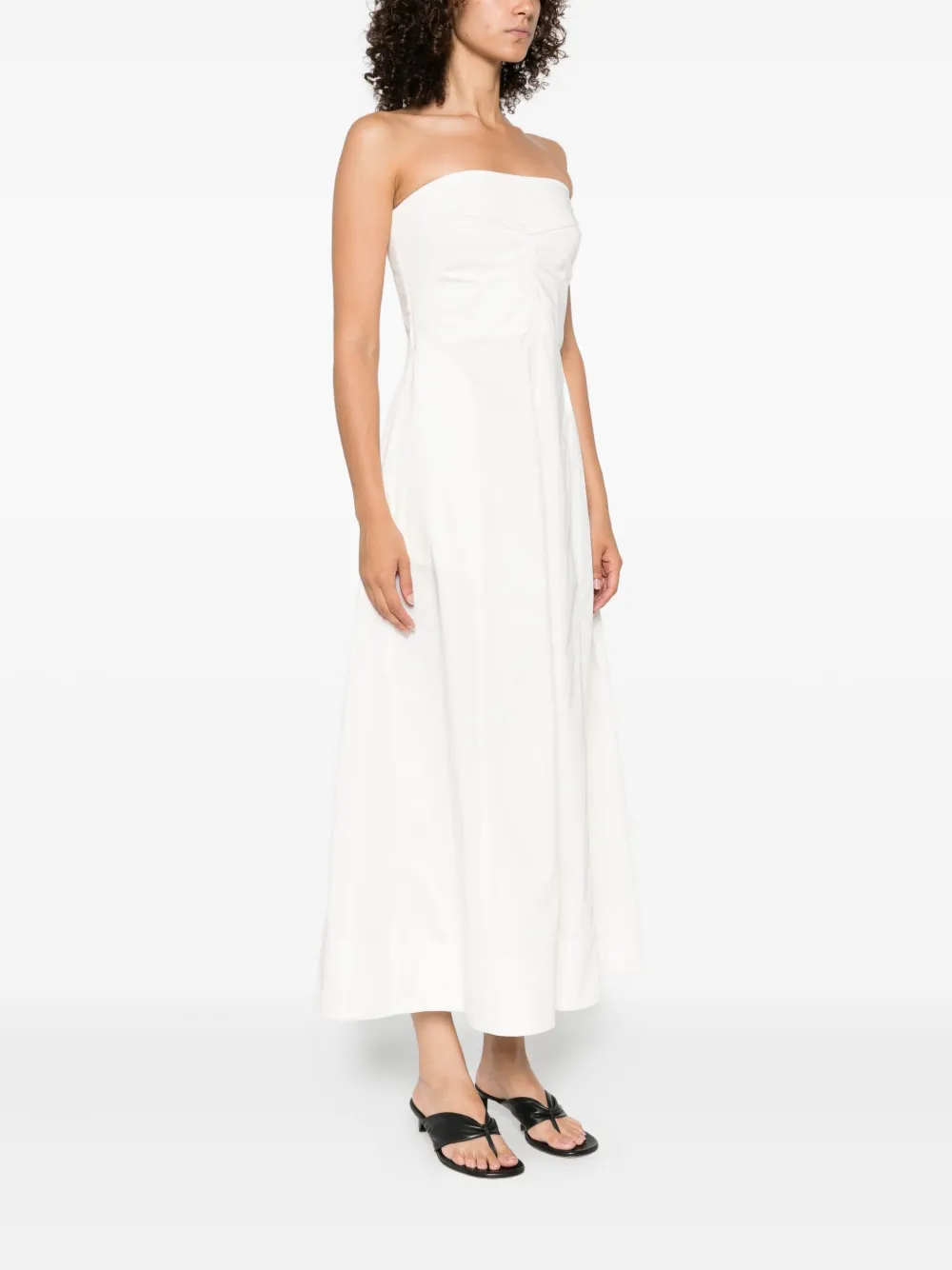 St. Agni Strapless midi-jurk Wit