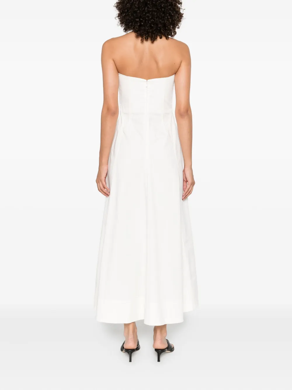 St. Agni Strapless midi-jurk Wit