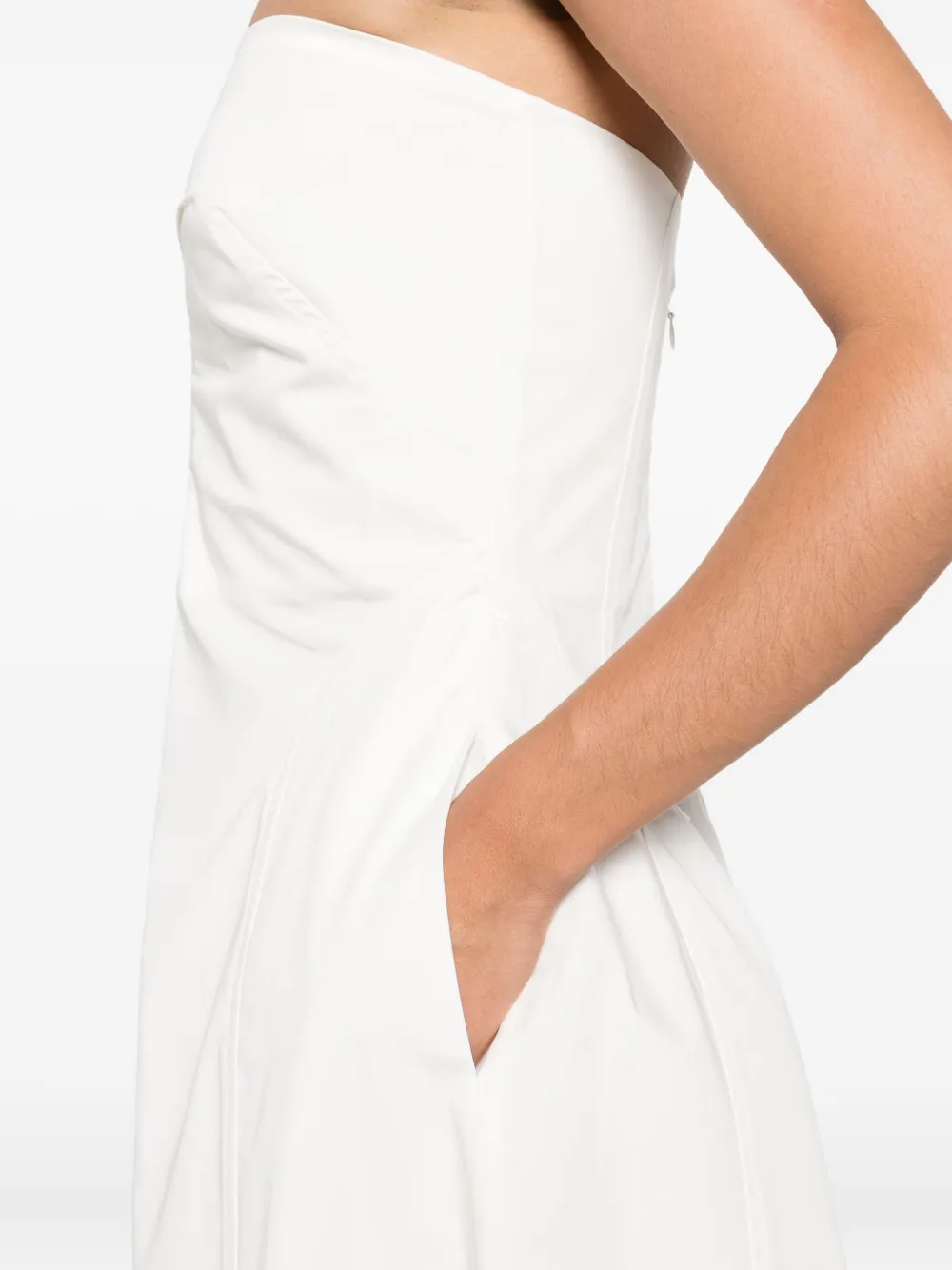 St. Agni Strapless midi-jurk Wit