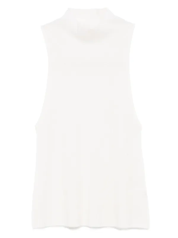 St. Agni High-neck Ribbed Vest in White