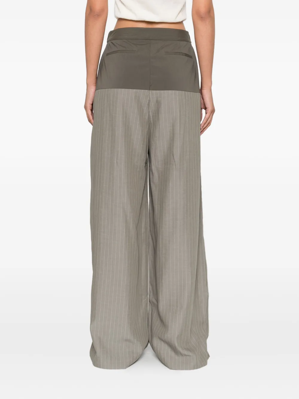 St. Agni Broek met krijtstreep Groen