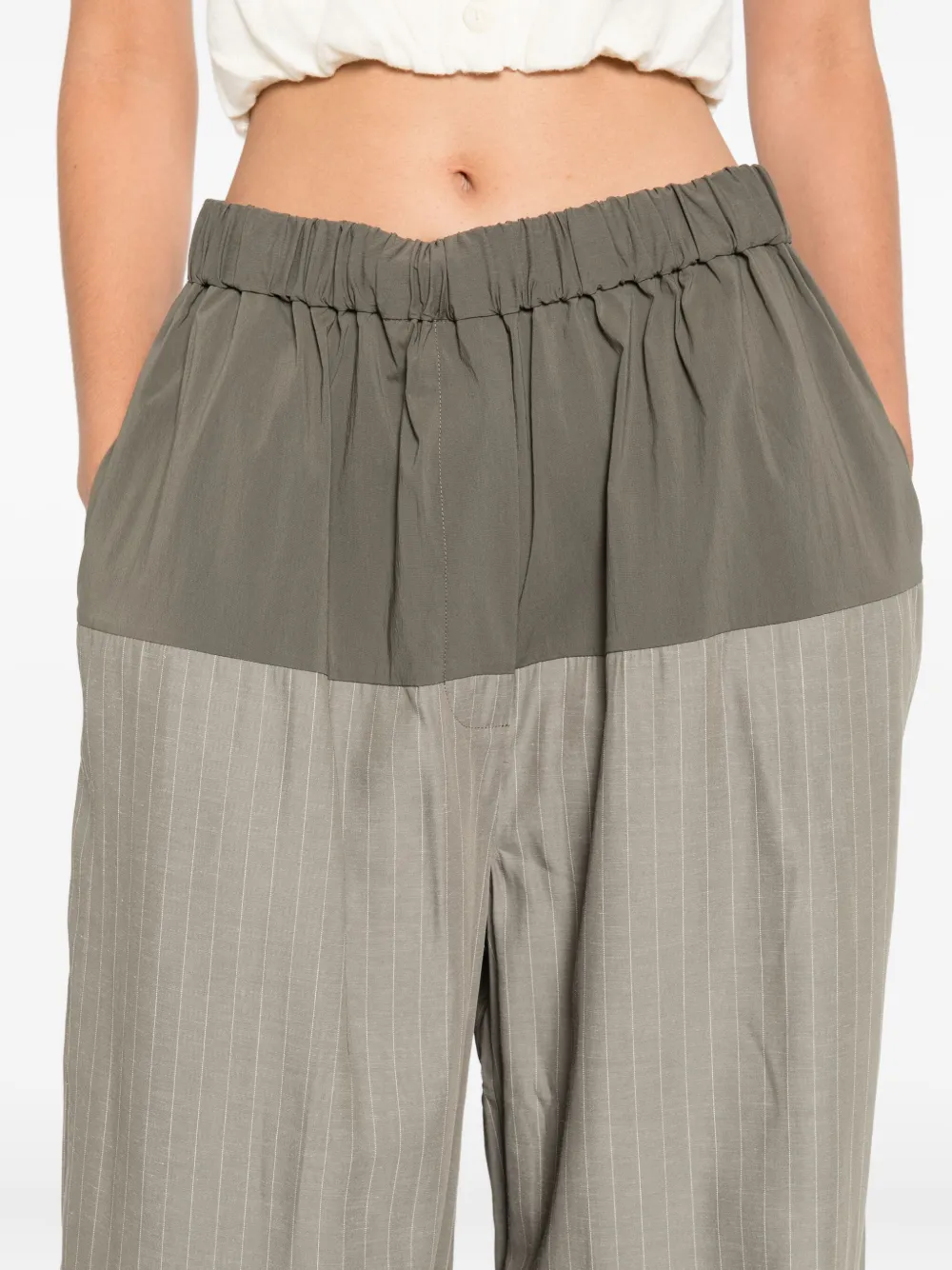 St. Agni Broek met krijtstreep Groen