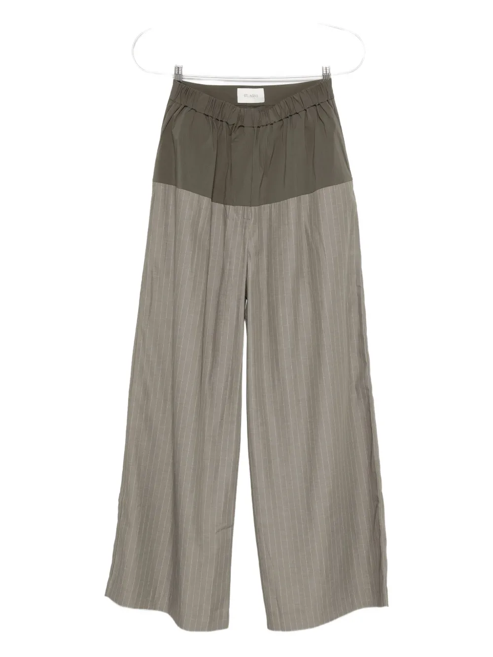 St. Agni Broek met krijtstreep Groen