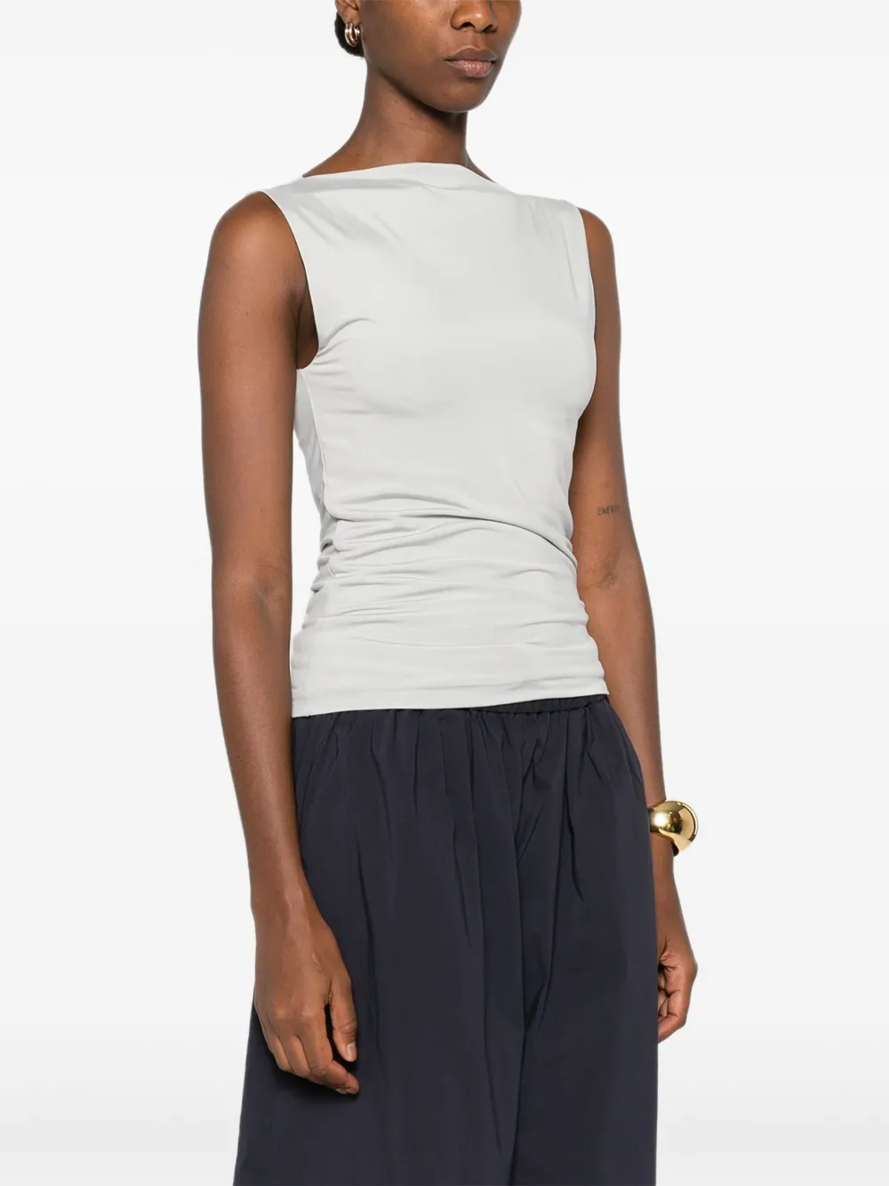 St. Agni Jersey top met boothals Grijs