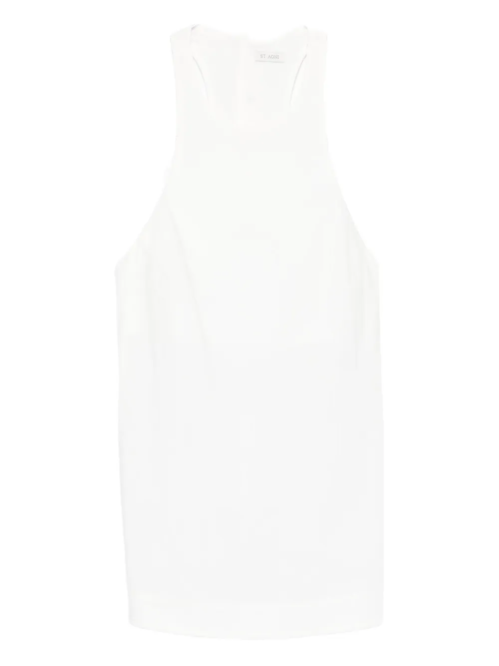 St Agni Open-back Cotton-blend Poplin Tank In White