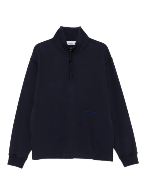 Stone Island half-zip fleece-texture polo shirt