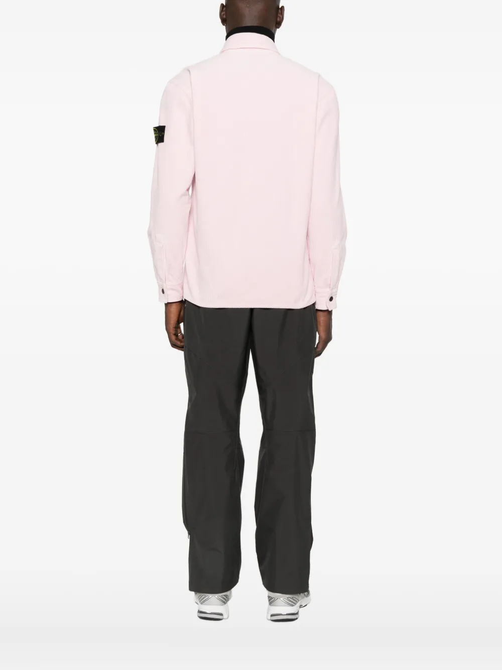 Stone Island Corduroy Patch-pocket Shirt In Pink