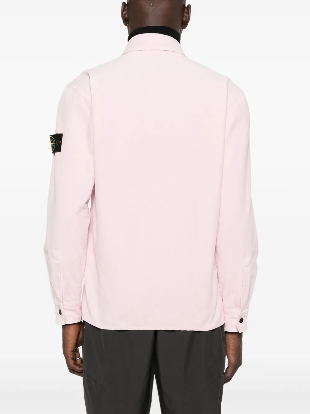 Stone Island Ribfluwelen overhemd met opgestikte zak Roze