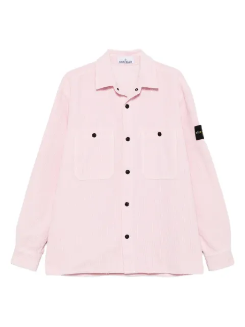 Stone Island camisa de pana con bolsillo de parche