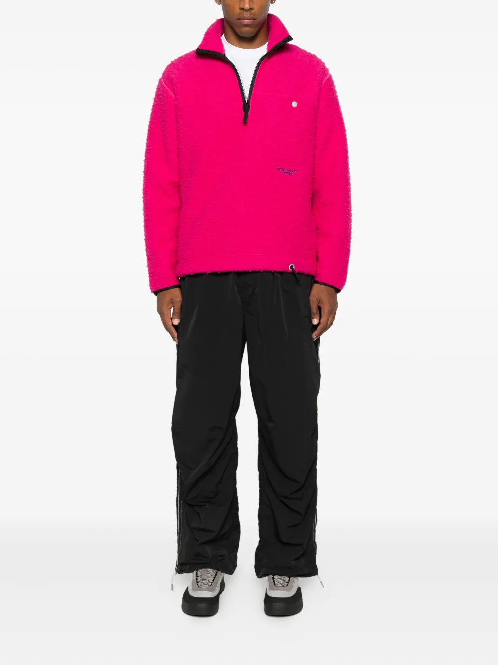 Stone Island Marina fleece sweater met halve rits - Roze