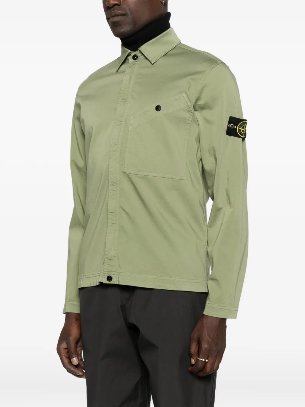 Stone Island Overhemd met Compass-logopatch Groen