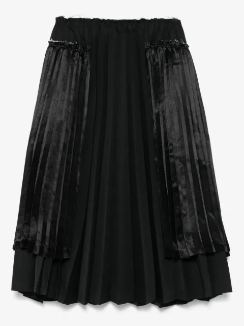 Black Comme Des Garçons pleated midi skirt