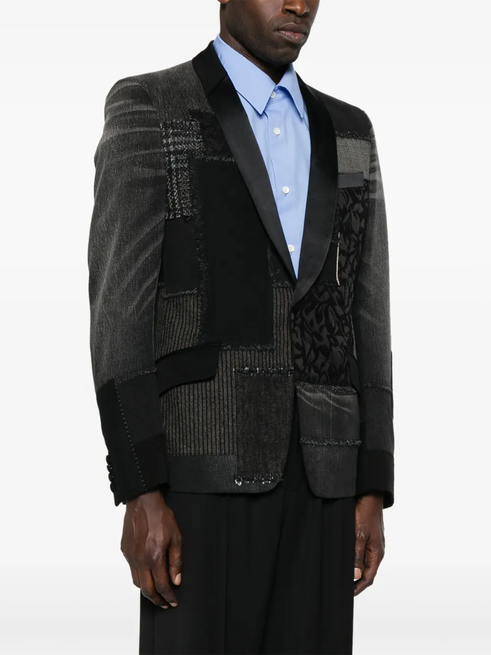Junya Watanabe MAN Blazer met patchwork Zwart