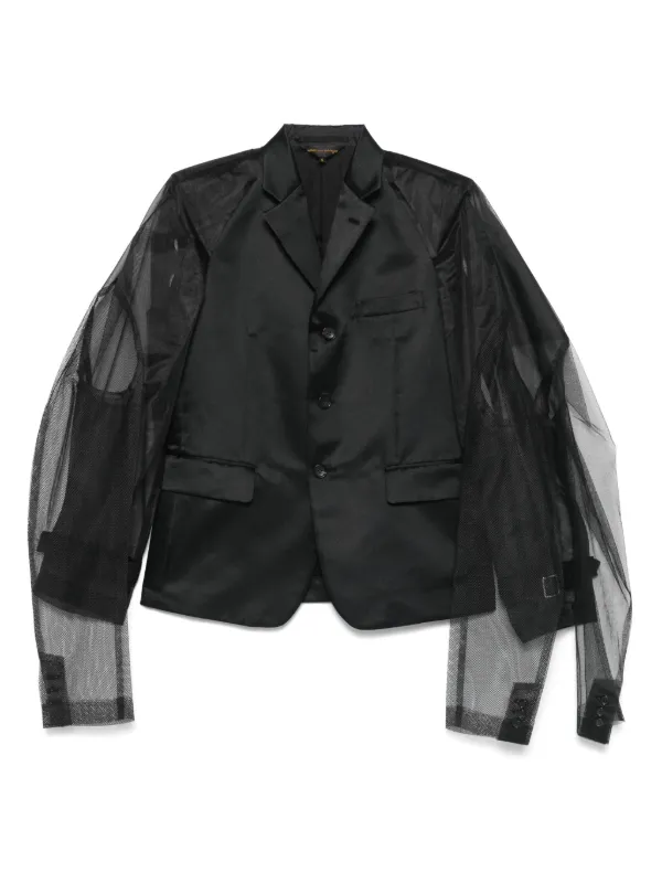 コムデギャルソン　チュールジャケット COMME des GARCONS HOMME PLUS＞ナイロンチュール×綿クロス