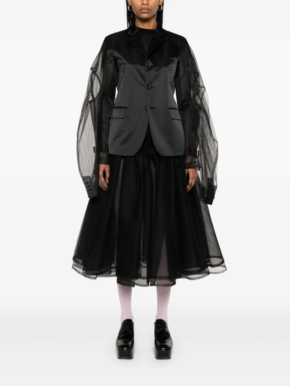 COMME DES GARÇONS TULLE-INSERTS BLAZER 