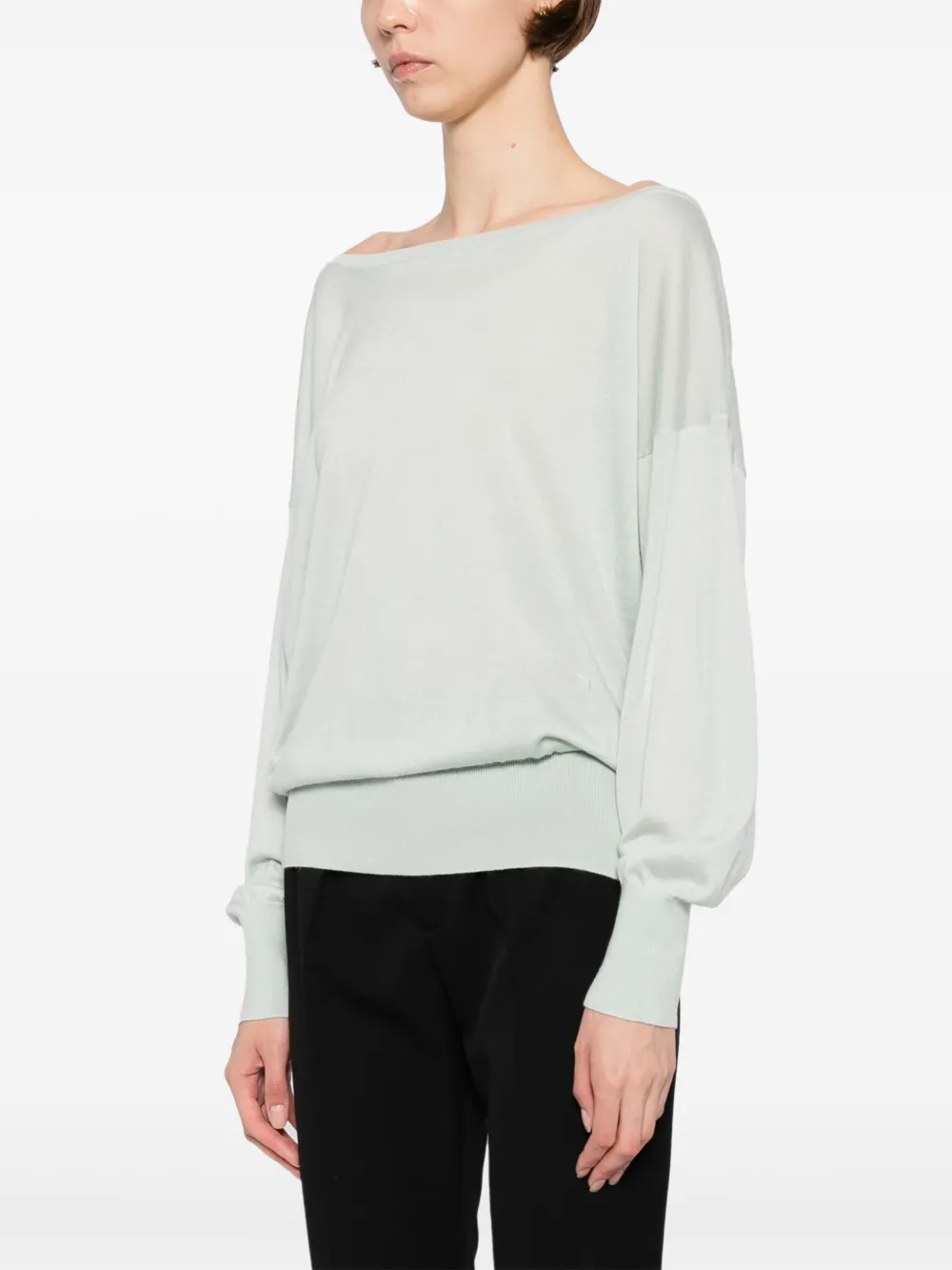 TOM FORD Gebreid T-shirt met ronde hals Groen