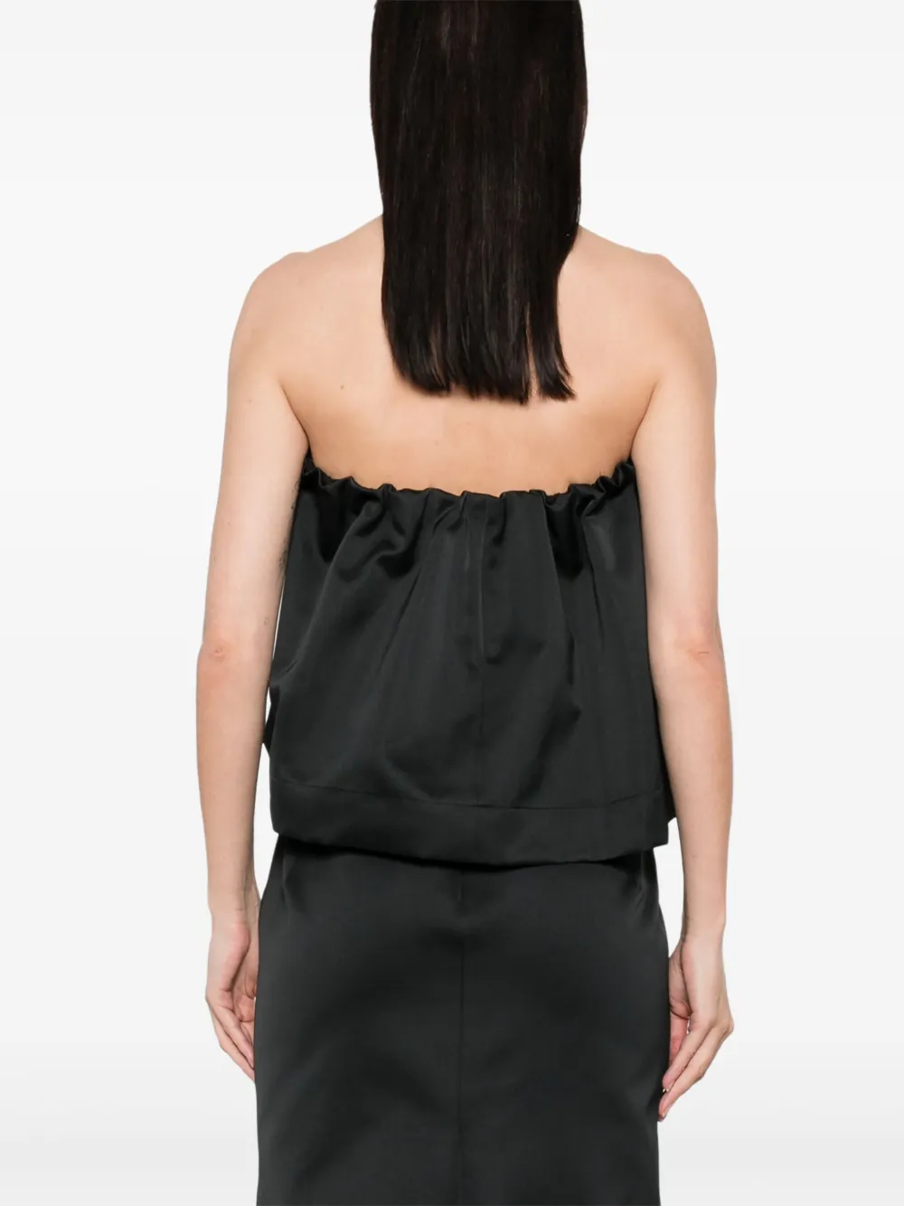 Shop N°21 Strapless Taffeta Top In Black