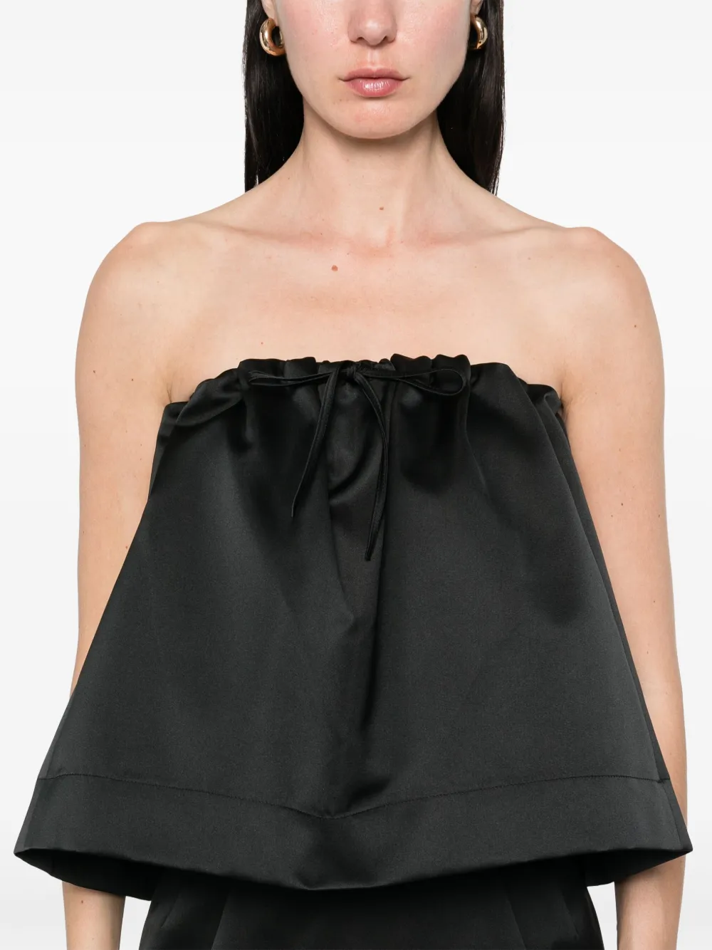 Shop N°21 Strapless Taffeta Top In Black