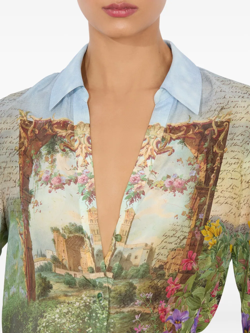 Shop Alice And Olivia Eloise Shirt In Green